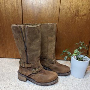 Caterpillar Woman's Florencia Brown Leather Mid Calf Waterproof Boots